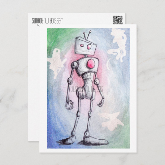 1 Robot 1 Postcard Print